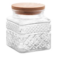 Pote 600ml De Vidro Com Tampa Em Madeira